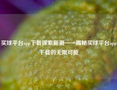买球平台app下载探索新潮——揭秘买球平台app下载的无限可能