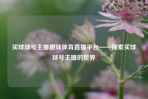 买球球号主播趣味体育直播平台——探索买球球号主播的世界