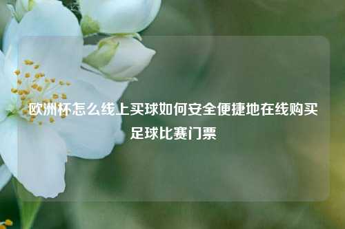 欧洲杯怎么线上买球如何安全便捷地在线购买足球比赛门票