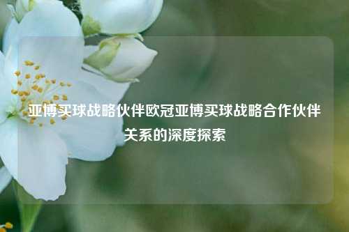 亚博买球战略伙伴欧冠亚博买球战略合作伙伴关系的深度探索