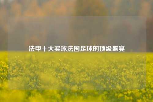 法甲十大买球法国足球的顶级盛宴