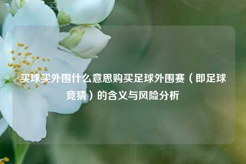 买球买外围什么意思购买足球外围赛（即足球竞猜）的含义与风险分析