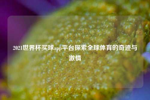 2021世界杯买球app平台探索全球体育的奇迹与激情